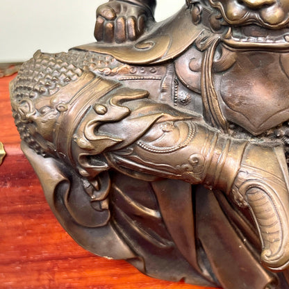 Copper Sculpture Guan Yu Martial Saint Guan Di Romance of The Three Kingdoms