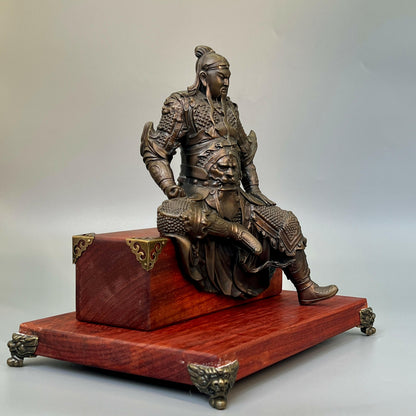 Copper Sculpture Guan Yu Martial Saint Guan Di Romance of The Three Kingdoms