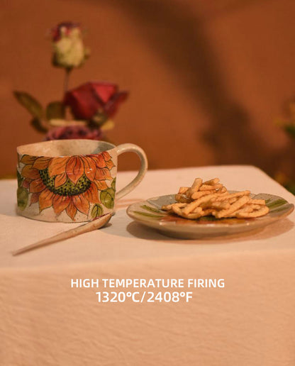 High temperature fired hand-painted best quality stoneware mugs