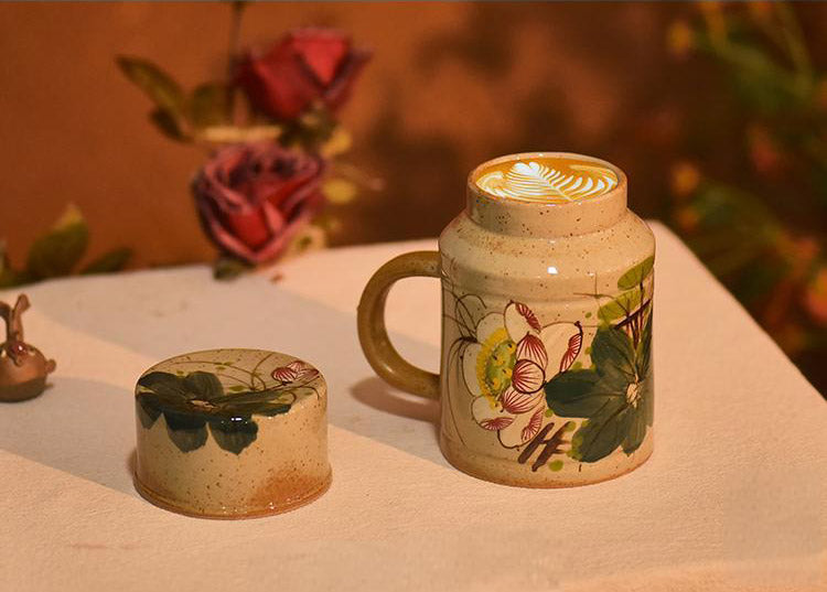 luxury hand painted stoneware mugs for sale